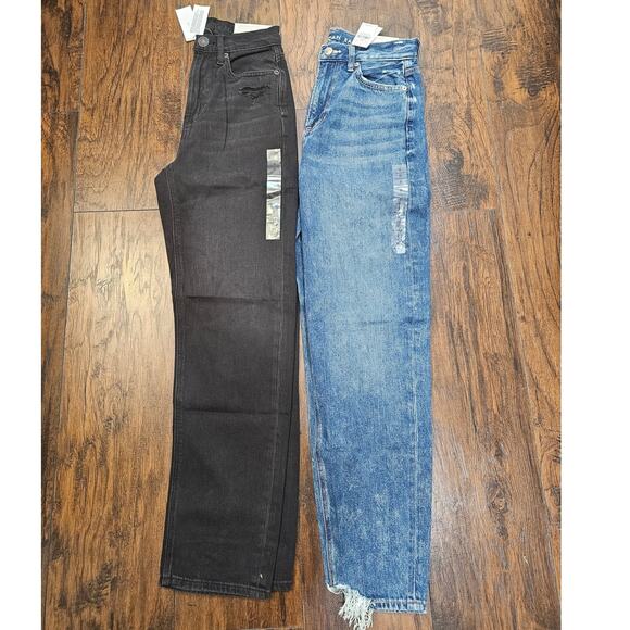 AMERICAN EAGLE JEANS MOM BOYFRIEND JEANS Size 0 NWT Bundle - Picture 1 of 5